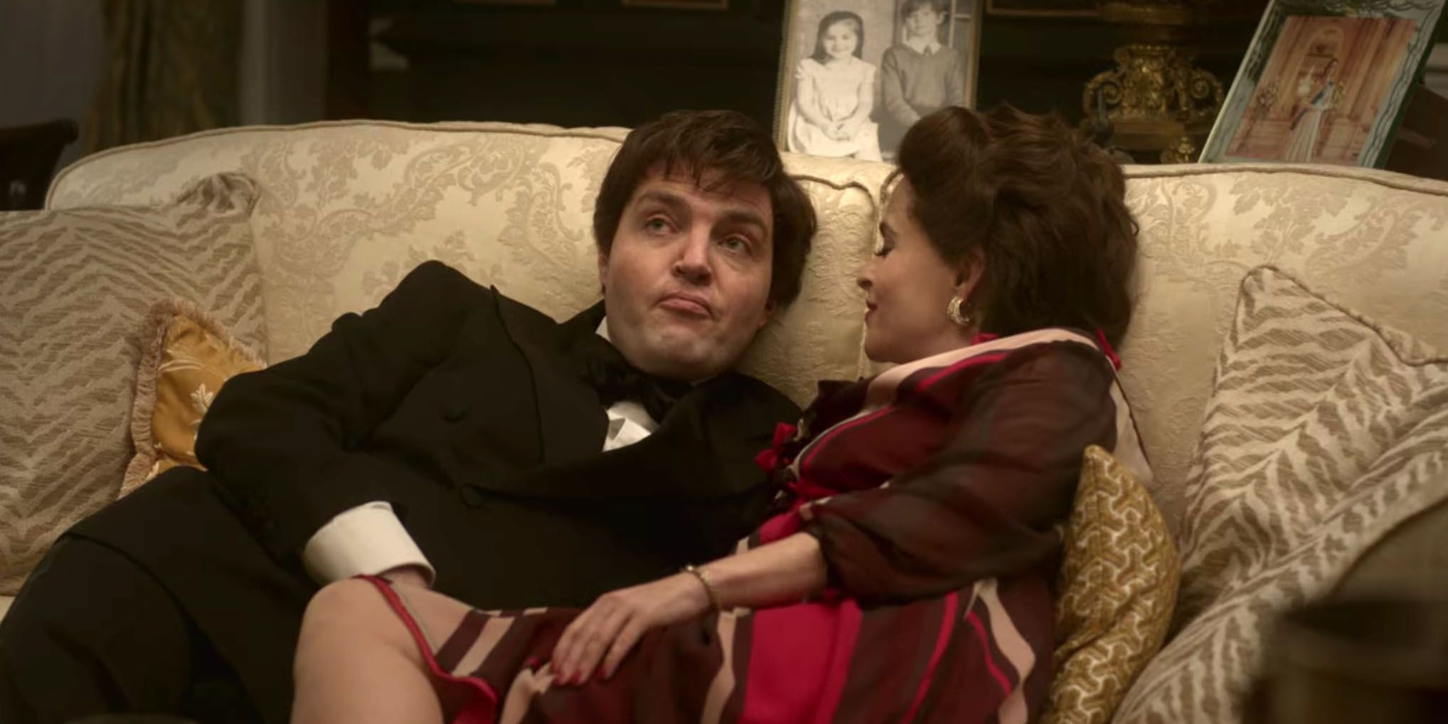 Tom Burke with his costar Helena Bonham Carter in 'The Crown'
