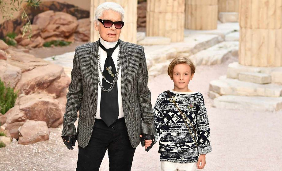 Karl Lagerfeld with his godson Hudson Kroenig