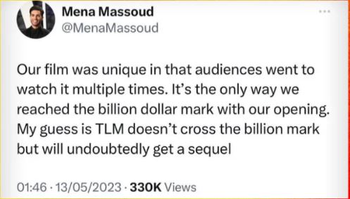 Mena Massoud deleted tweet that triggered DDG to tweet attack.
