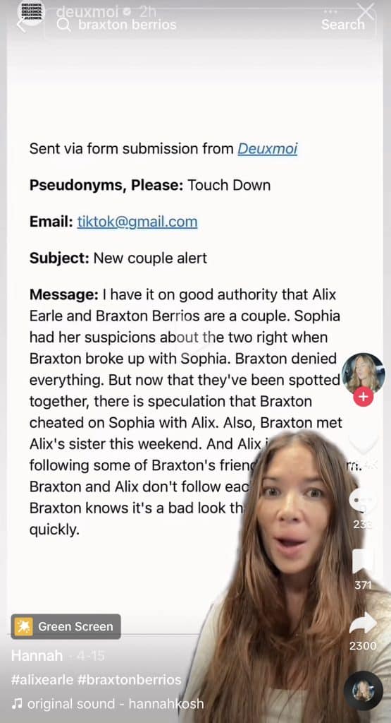 Did Braxton Berrios cheat on Sophia Culpo with Alix Earle?