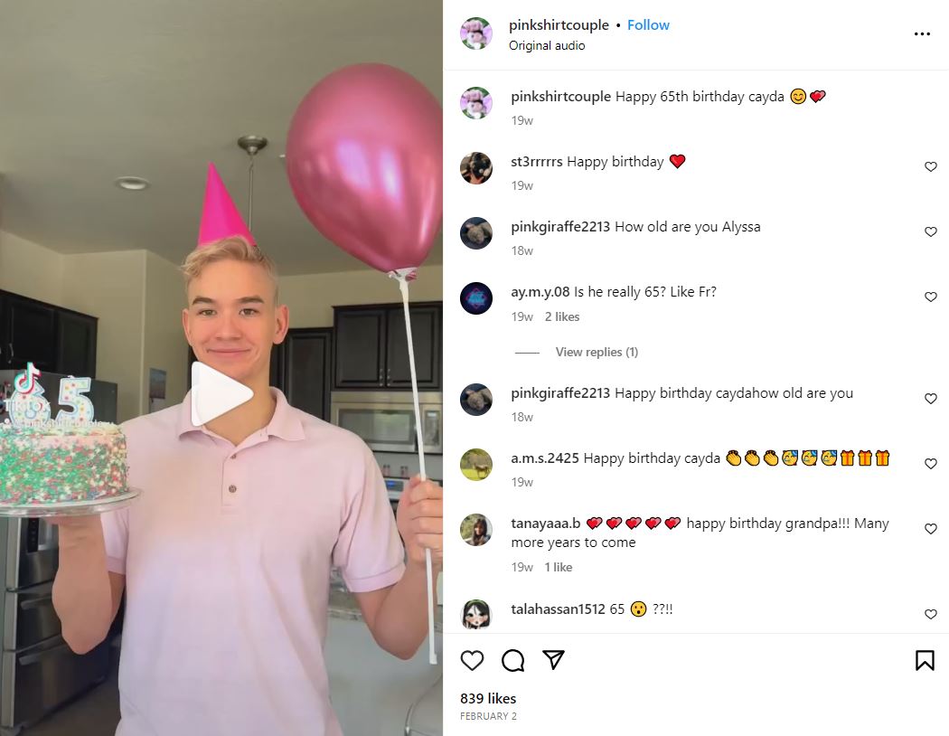 Cayden Christianson's girlfriend posts a video on his birthday
