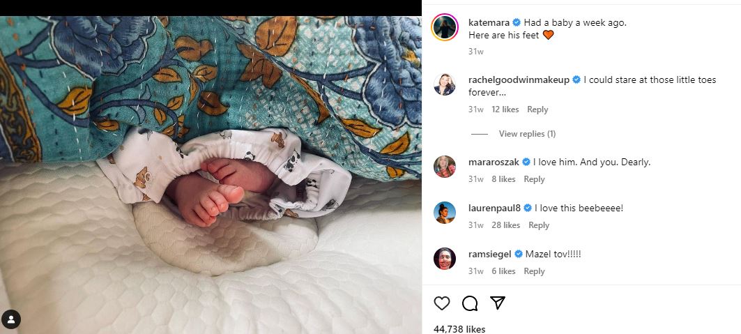 Kate Mara shared her baby feet photo