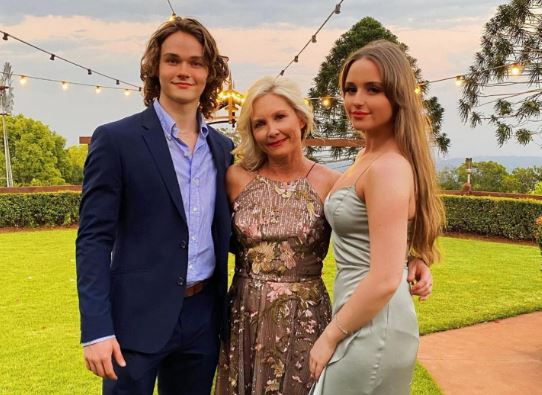 Levi Miller with his mother and sister Tiarni Miller