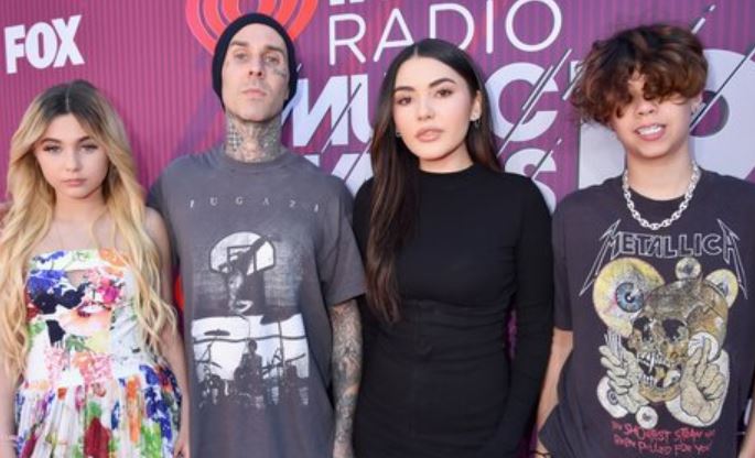 Alabama Barker with her siblings and father Travis Barker