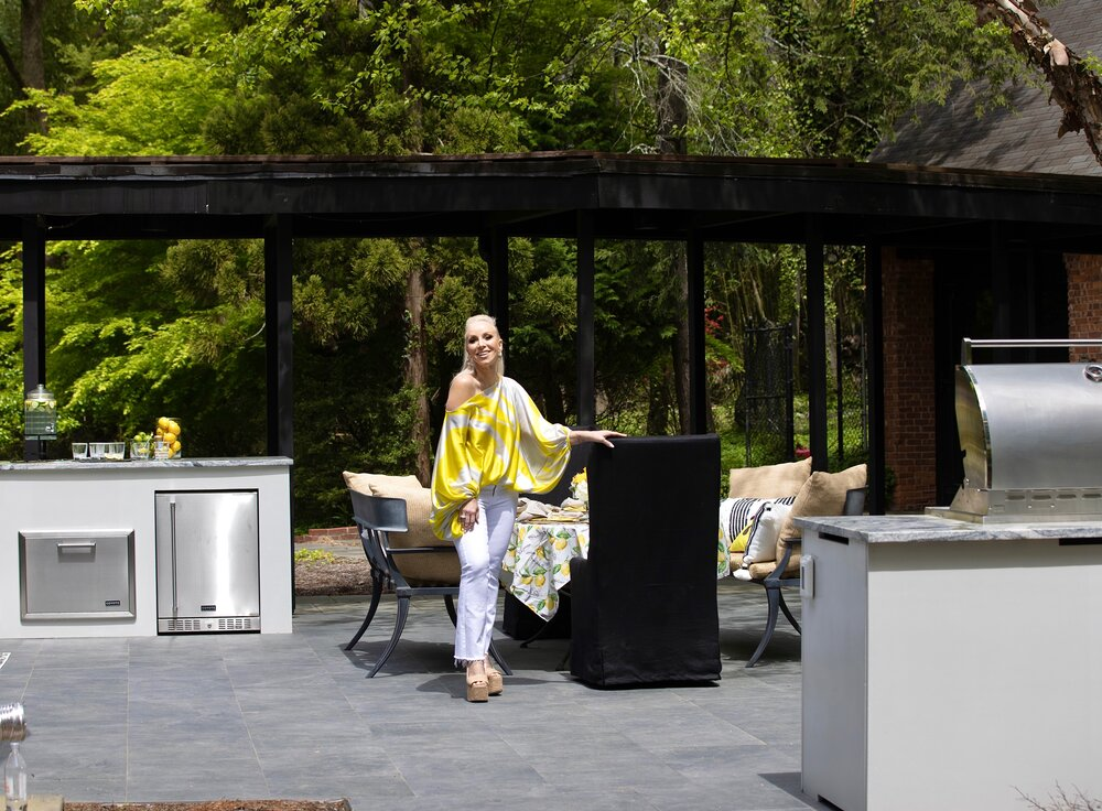 Margaret Josephs in her newly renovated outdoors kitchen