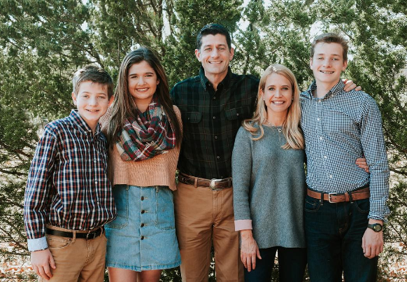 Paul Ryan with his wife and kids
