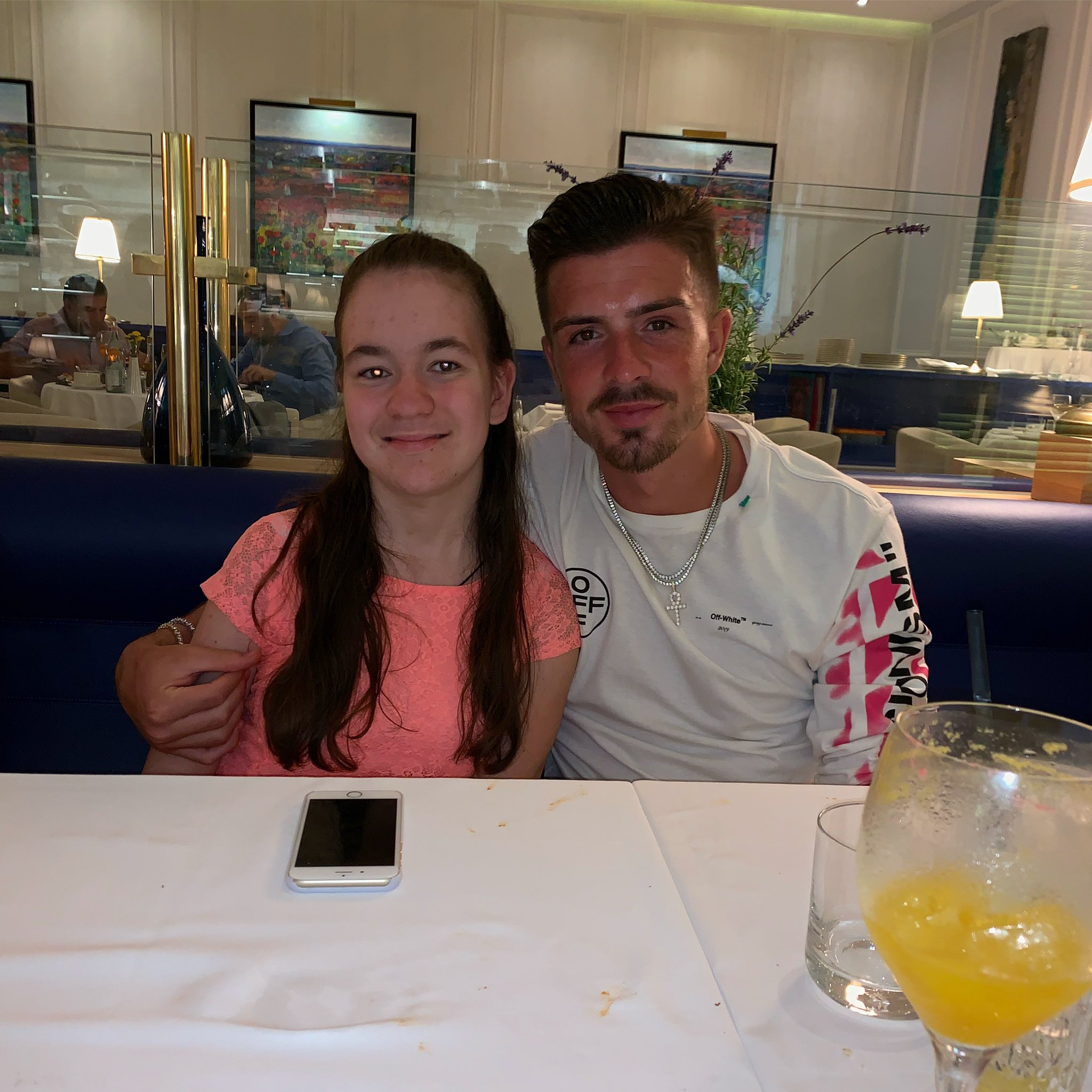 Jack Grealish with his younger sibling Hollie Grealish.