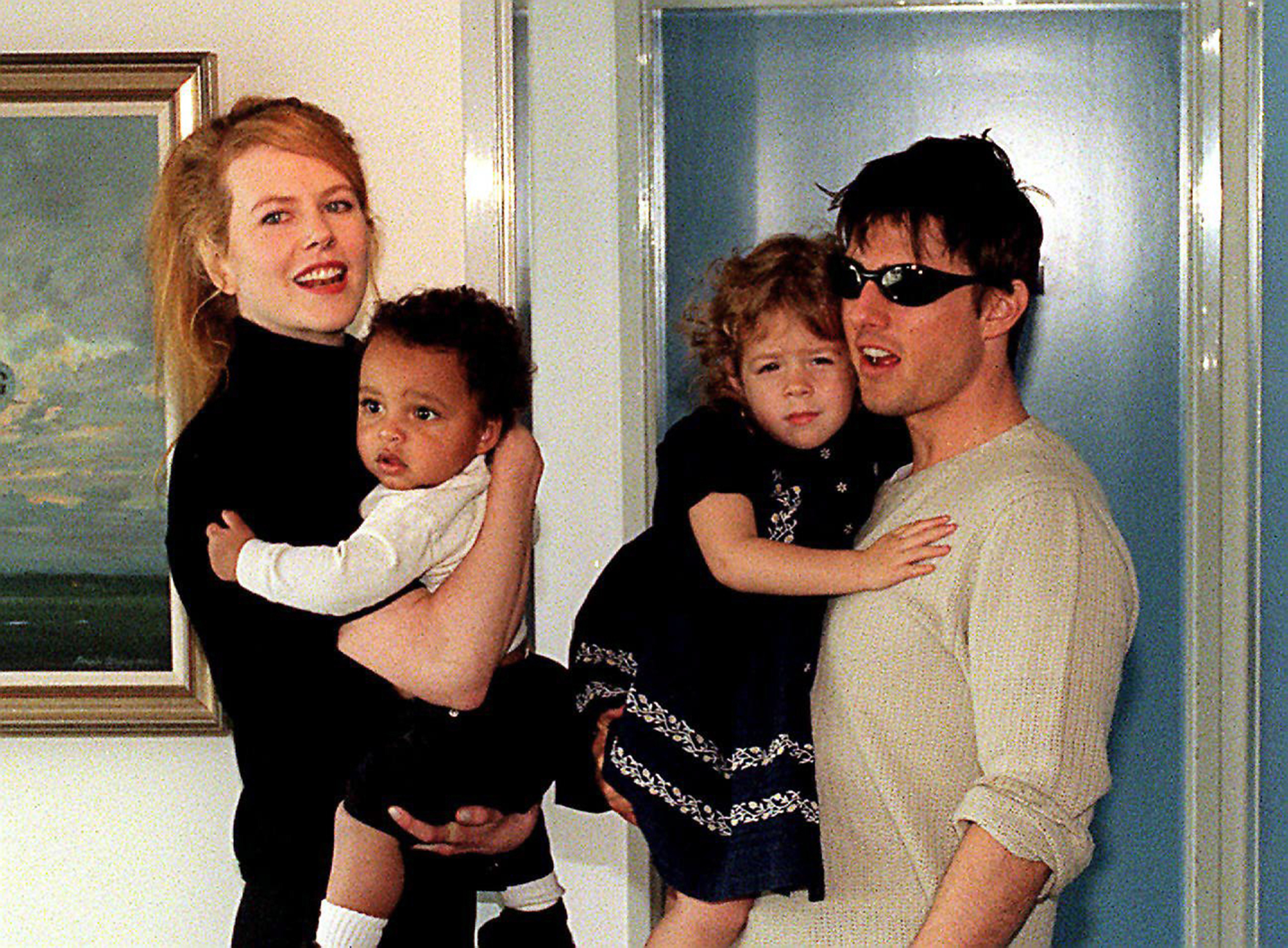 Nicole Kidman and Tom Cruise with their daughter Isabella and son Connor