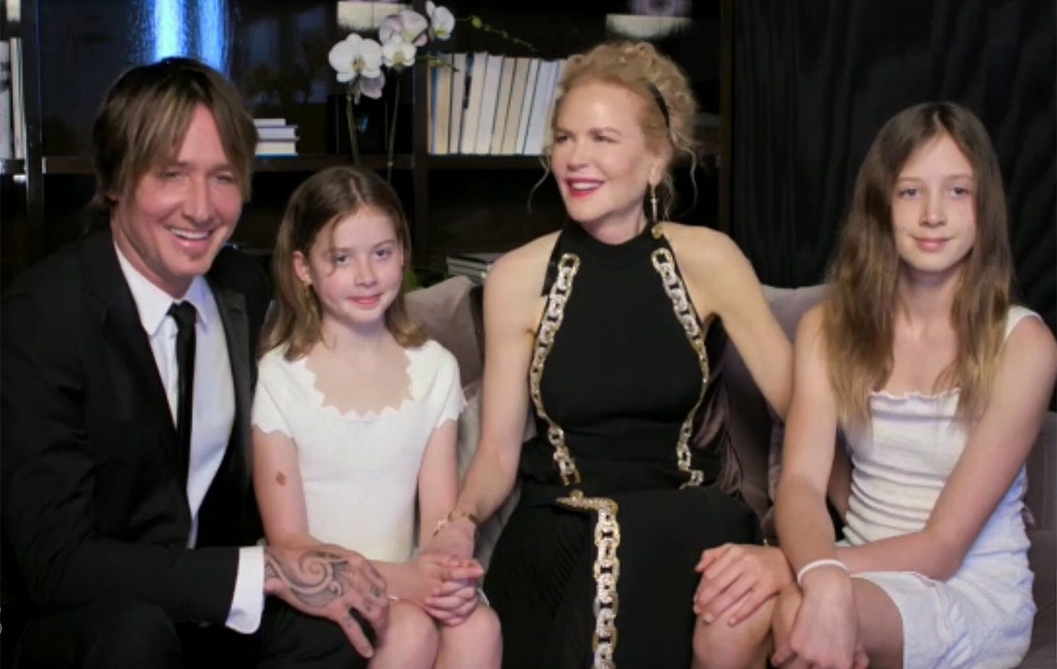Nicole Kidman with her husband Keith Urban and their two children