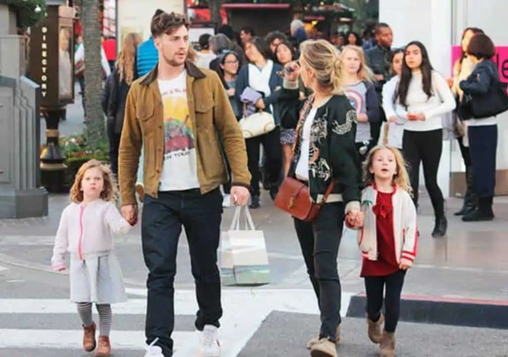 Aaron Taylor Johnson with his wife Sam Taylor-Johnson and two children Wylda Rae and Romy Hero