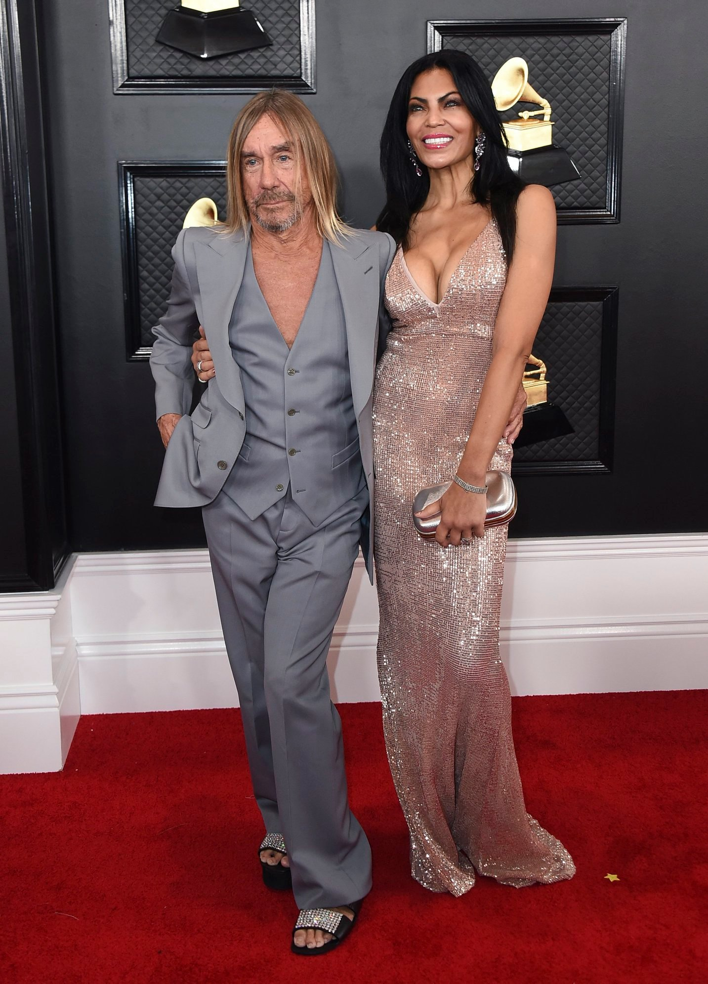 Iggy Pop pictured with his current wife Nina Alu