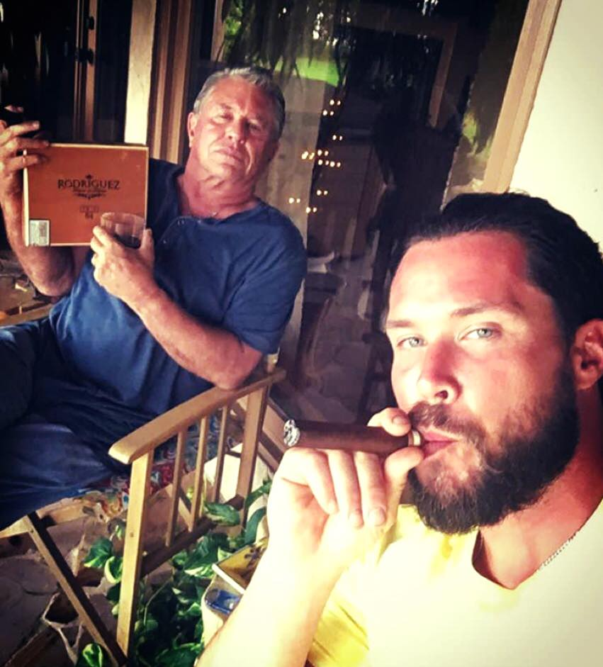 Tom Berenger with his eldest son Patrick Moore