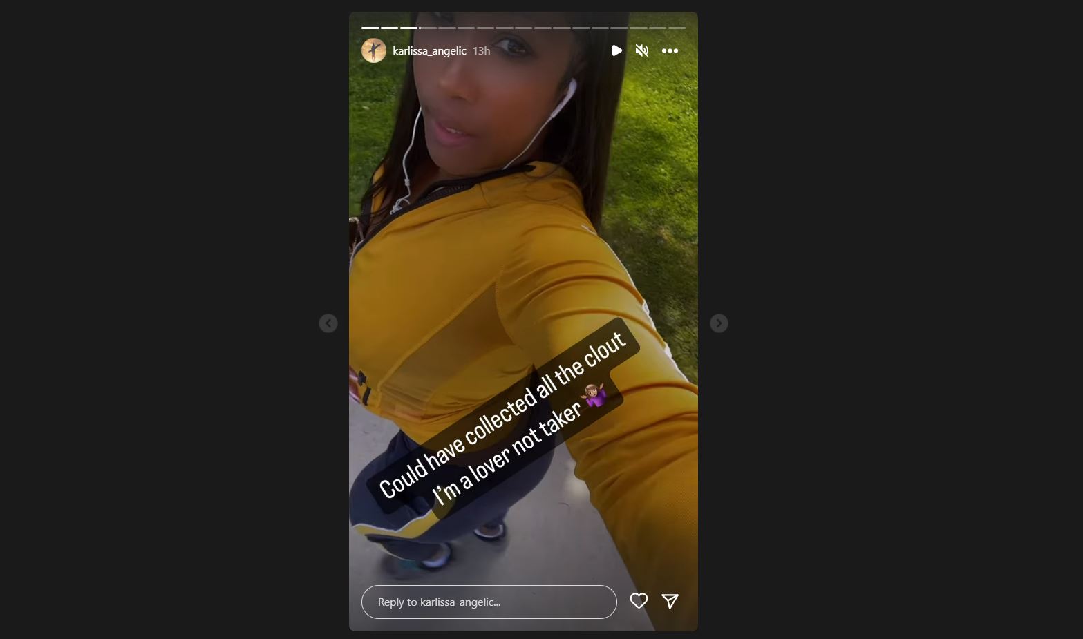 Blueface's mom Karlissa Saffold's story on Instagram