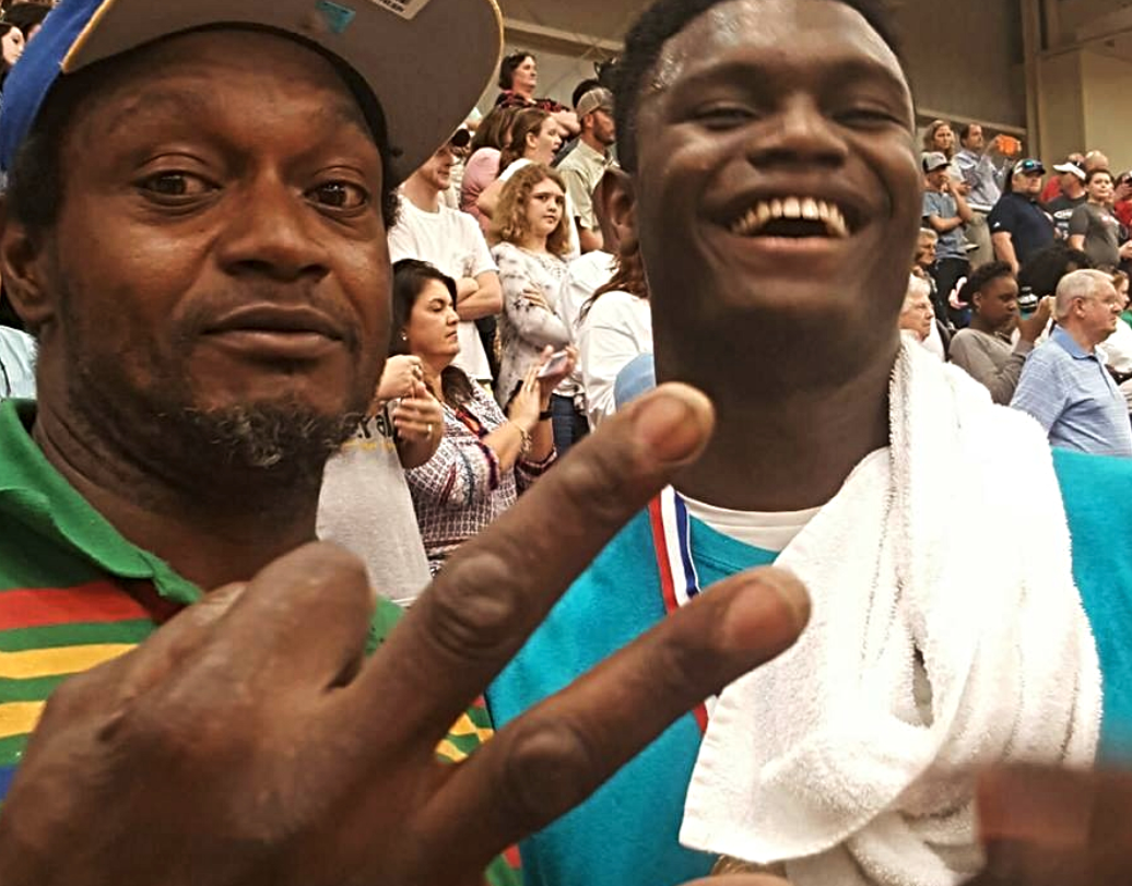 Zion Williamson with his biological father Lateef Williamson