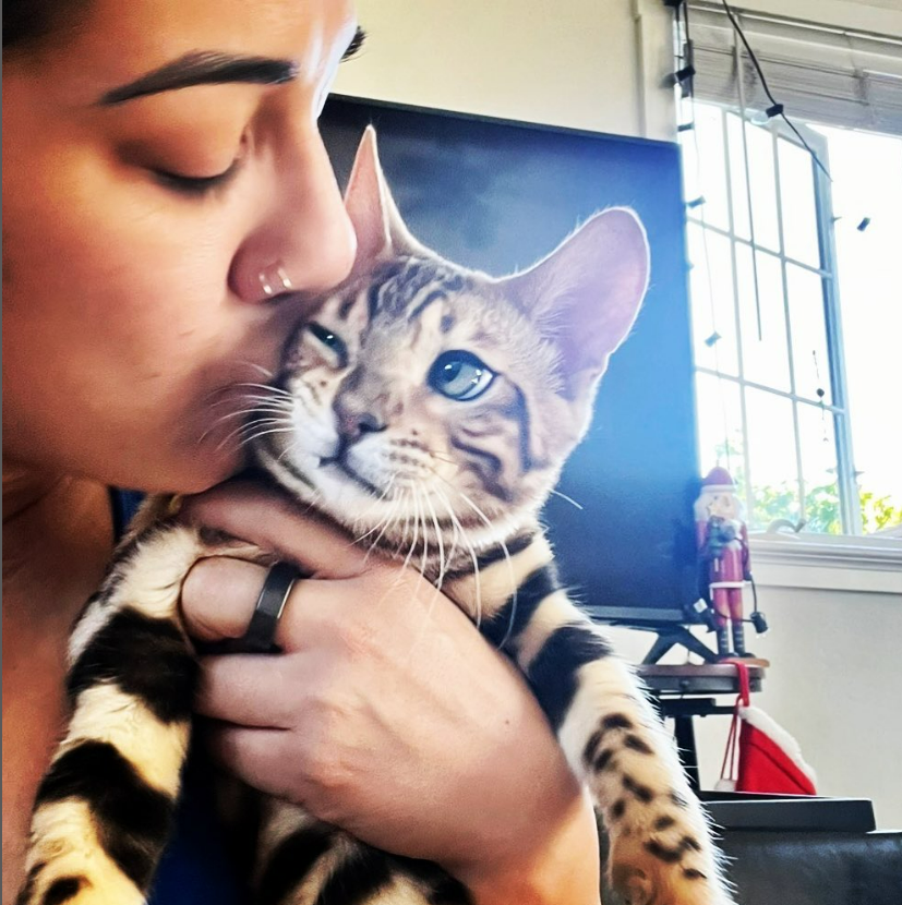 Bayley with her cat
