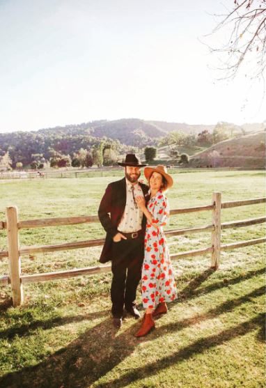 Cobie Smulders and her husband together in a ranch