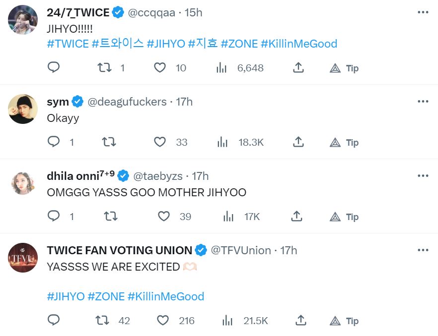 Fans reaction to Jihyo's new solo album announcement