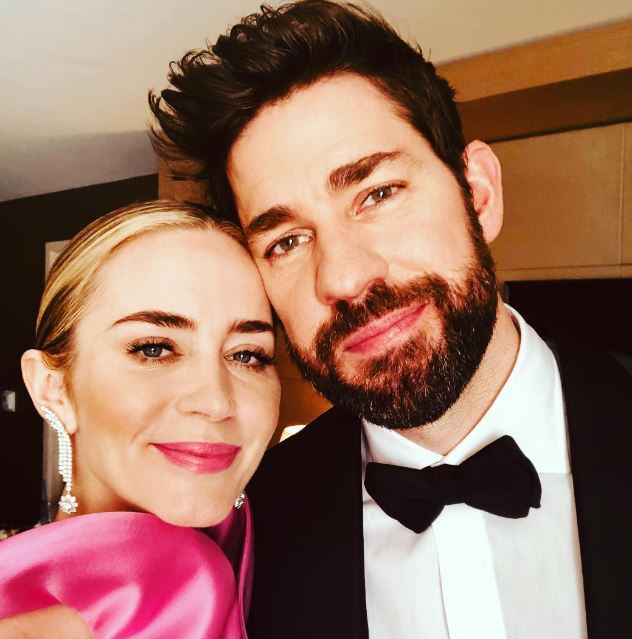 John Krasinski with his lovely wife and actress Emily Blunt