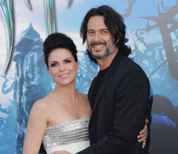 Lana Parrilla with her ex-husband Fred di Blasio at the Maleficent premiere in 2014