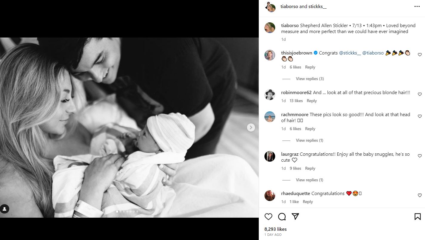 Michael Stickler and Tia Borso announce the arrival of their new baby