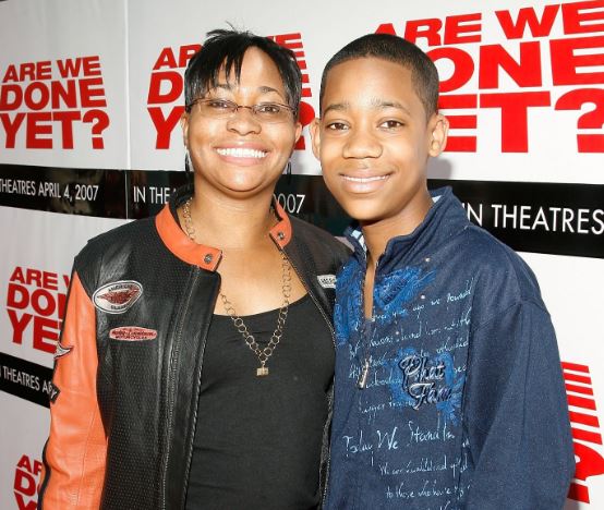 Young Tyler James Williams with his mother Angela Williams
