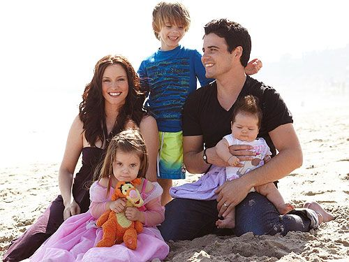 Chyler Leigh with her children and husband Nathan West