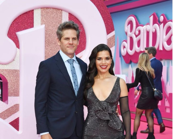 America Ferrera with her husband at the 'Barbie' premiere