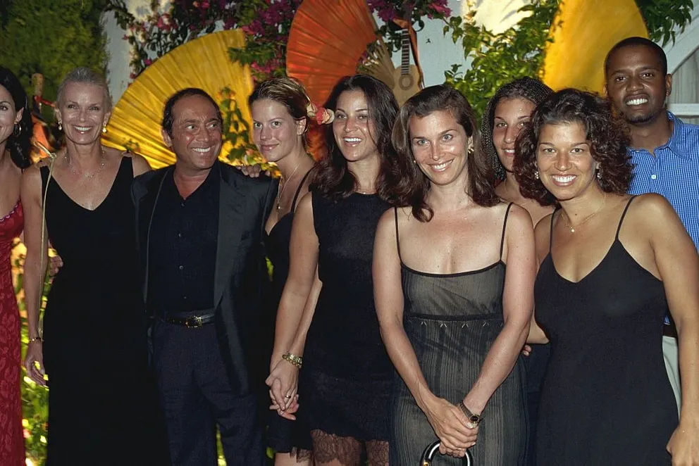Paul Anka with his wife Anne and daughters Alicia, Alexandra, Amanda, Anthea and Amelia.