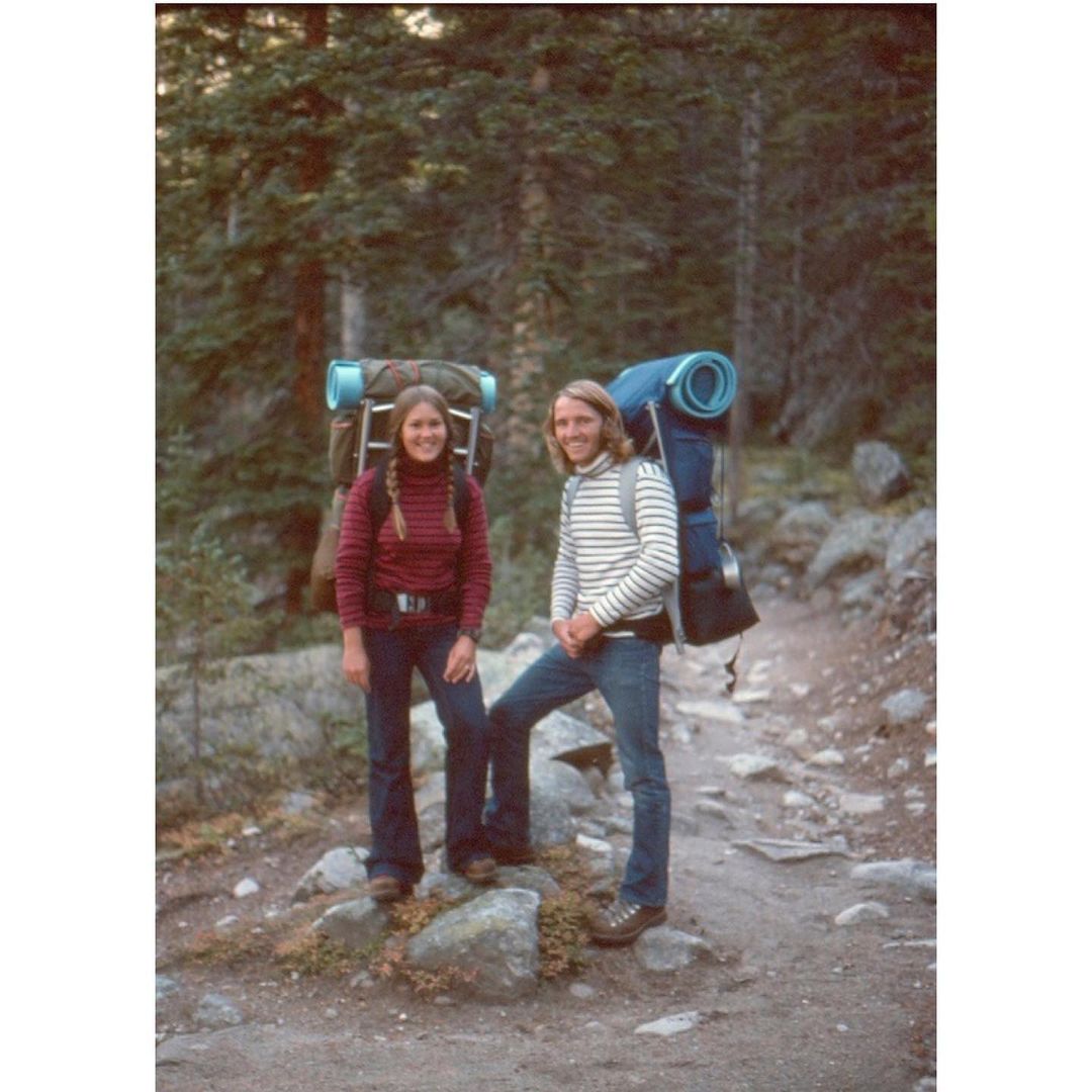 Autumn Reeser's parents pictured while backpacking across California in the 1970s