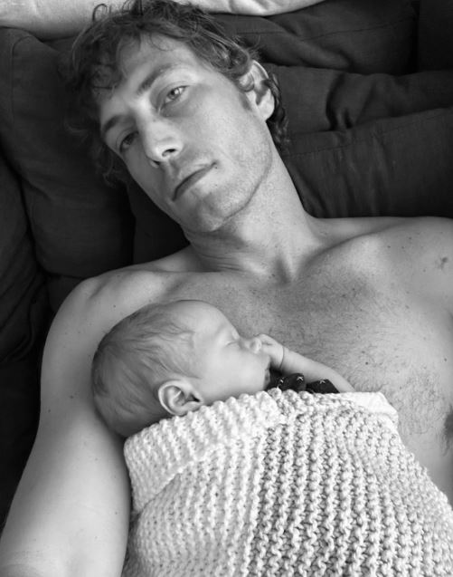 Adam Kenworthy with his baby boy Kingston David Kenworthy