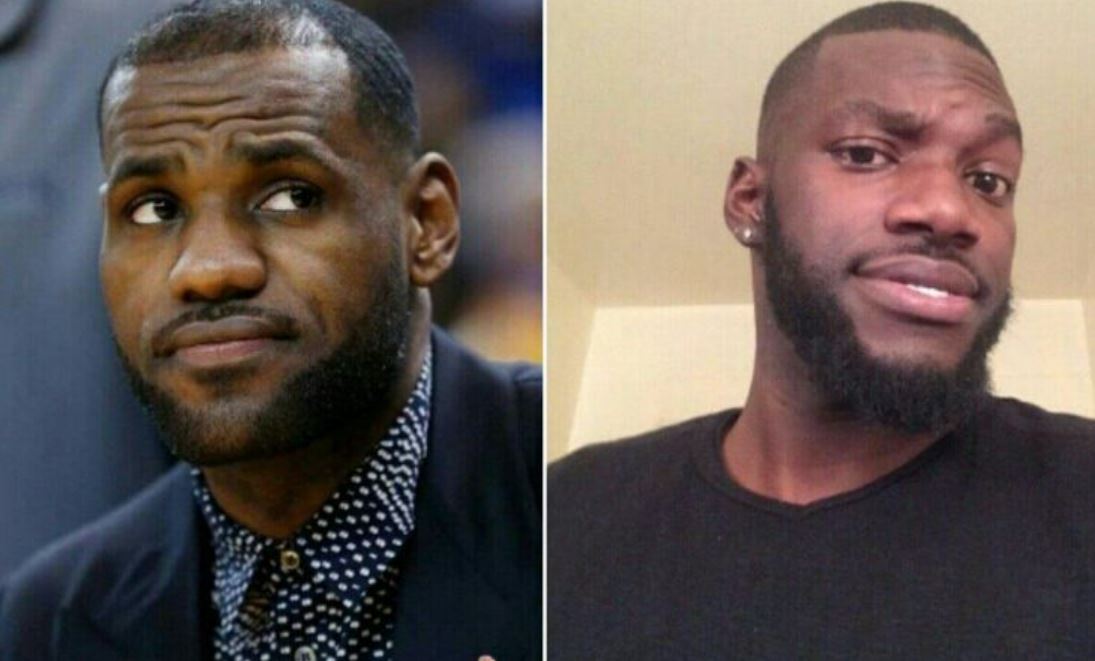 A comparison picture of LeBron James with stepbrother Aaron McClelland Gamble