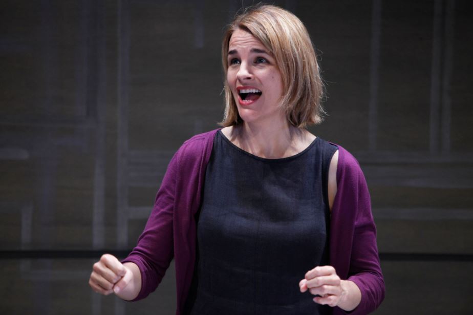 Ben Miles' wife Emily Raymond rehearsal performance for play 'Chekhov In Hell' 
