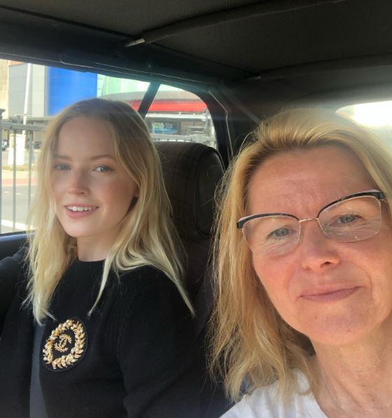 Ellie Bamber with her mother Zoe Bamber