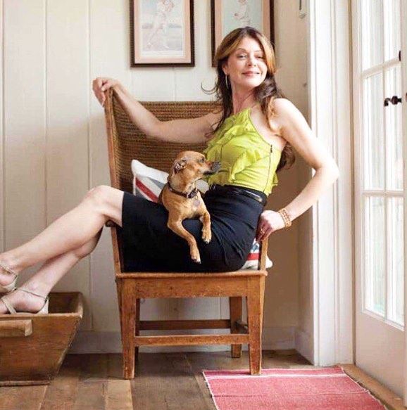 Jane Leeves with her puppy Rosie