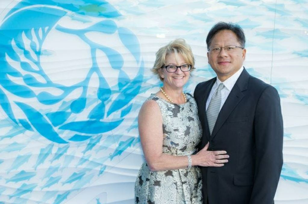 Jensen Huang with his wife Lori Huang