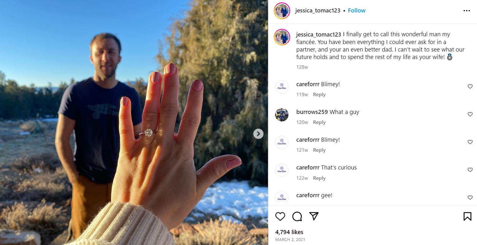 Jessica Tomac posts about her engagement with Eli Tomac