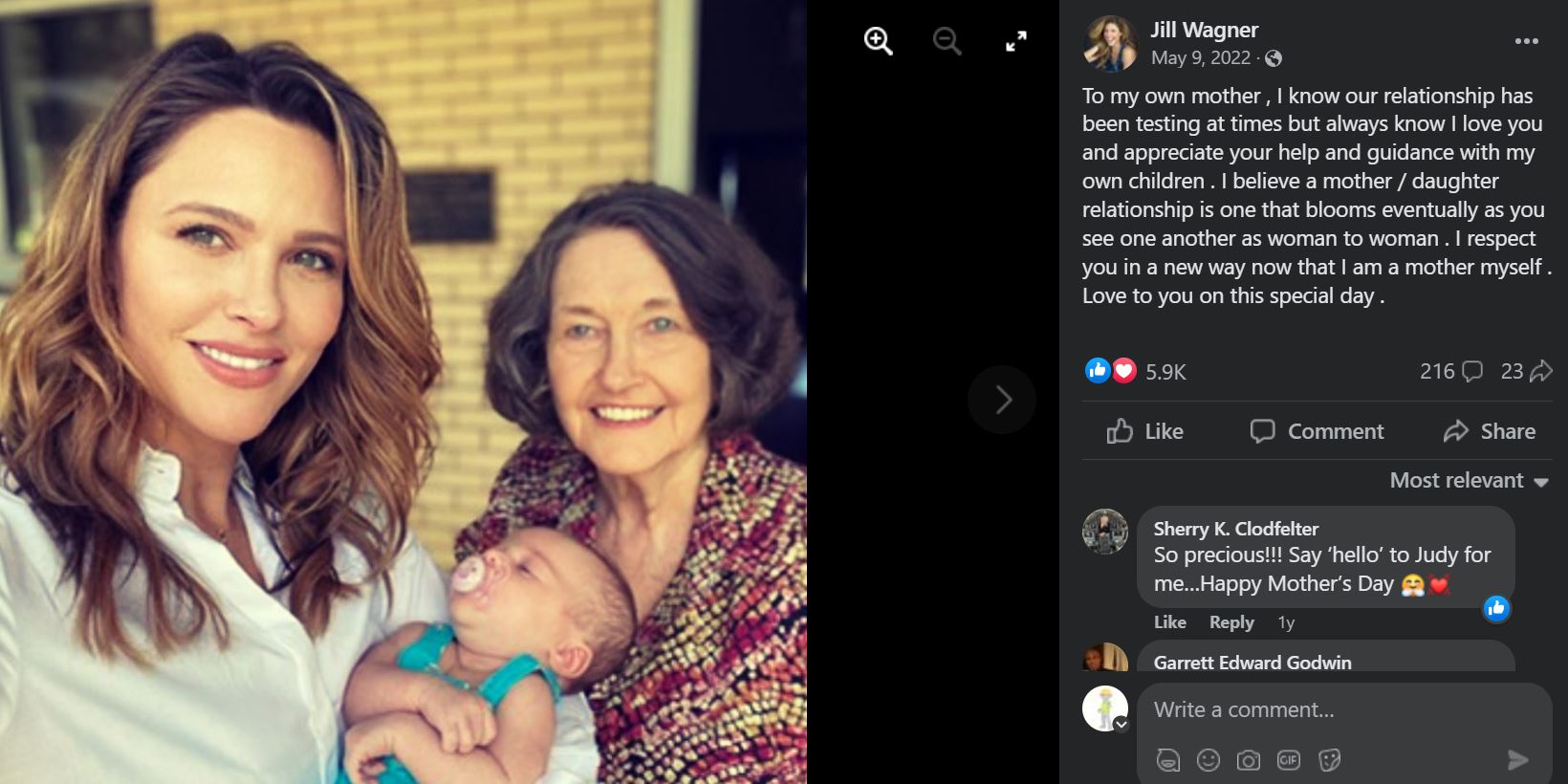 Jill Wagner wishes Happy Mother's Day to her stepmother Judy Wagner
