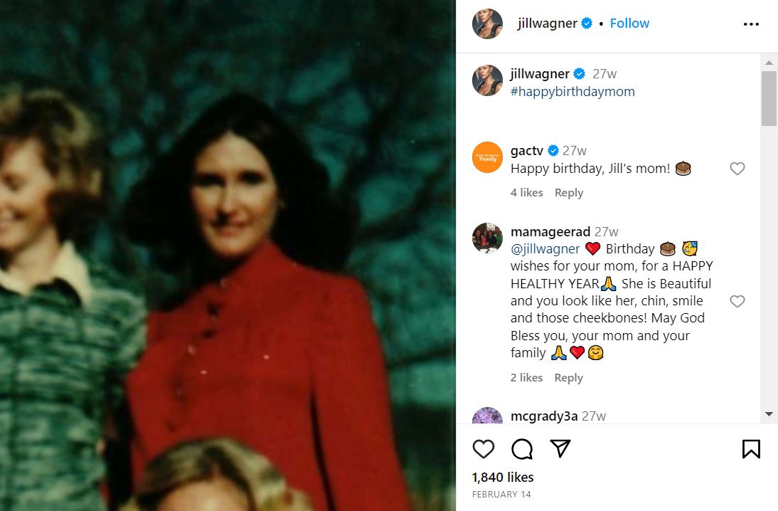 Jill Wagner posts picture of her birth mother on Instagram