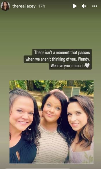 Lacey Chabert Instagram story on Wendy Chabert