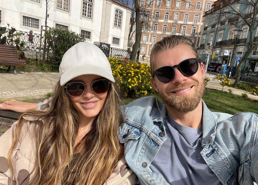 Luke Mitchell with his lovely wife Rebecca Breeds