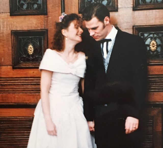 Mark Kermode posts a picture with his wife Linda Ruth Williams of their wedding