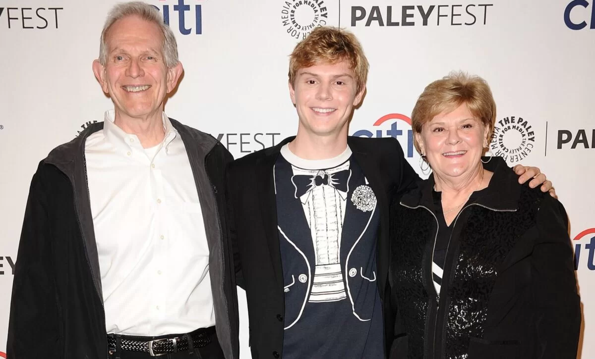 Evan Peters with his parents, Phillip Peters and Julie Peters