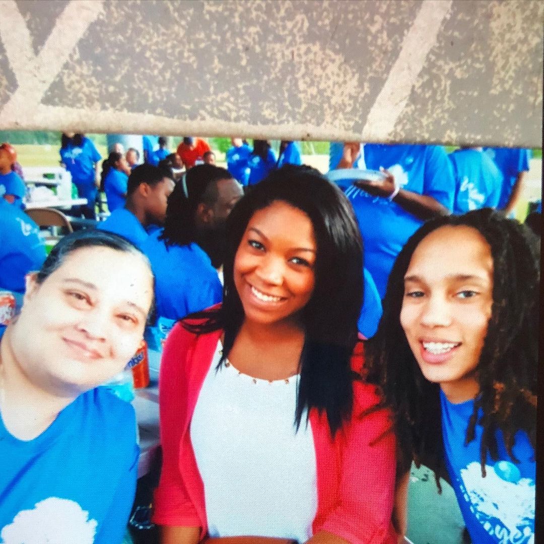 Brittney Griner with her mother Raymond Griner and wife Cherelle Griner.