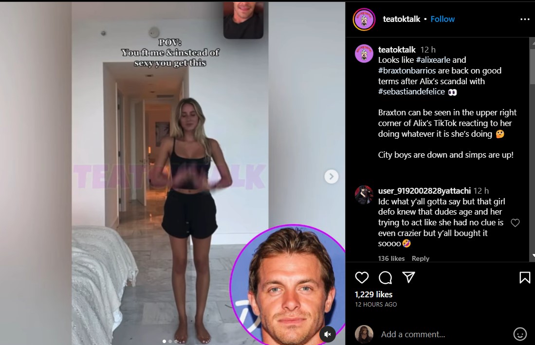 Alix Earle's TikTok confirms they are still together. 