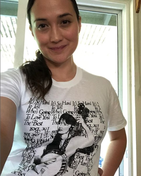 Rare selfie but LOOK AT THIS KAREN DALTON SHIRT that the multi-talented huge-hearted songbird- Lily Gladstone (Source: Instagram)