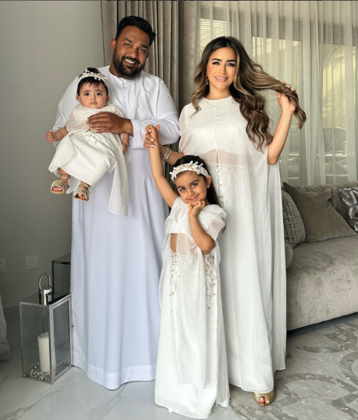 Fahad Siddiqui with his wife, Safa Siddiqui, and their children during Eid